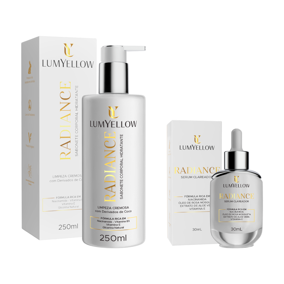 Kit Clareador Radiance Sabonete hidratante + Sérum corporal